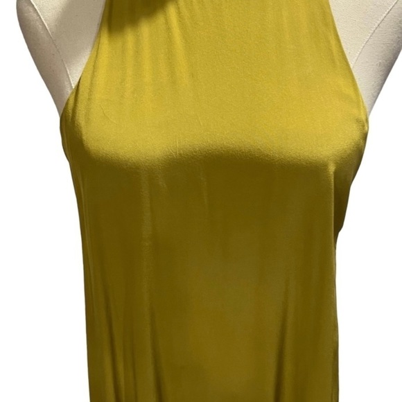 Tibi Eco Yellow Silk Halter Neckline Sleeveless Swingy Dress‎ Sz 2 - Picture 7 of 16